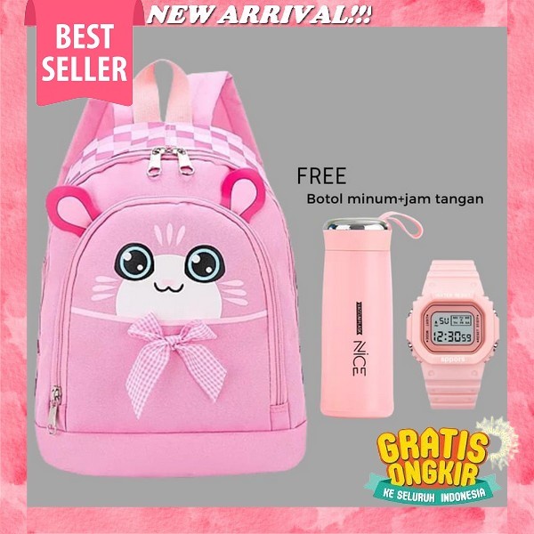 Tas Ransel Sekolah Anak Perempuan Tas Sekolah Anak Anti Air Model Korea Import Tebal Tas Ransel Anak