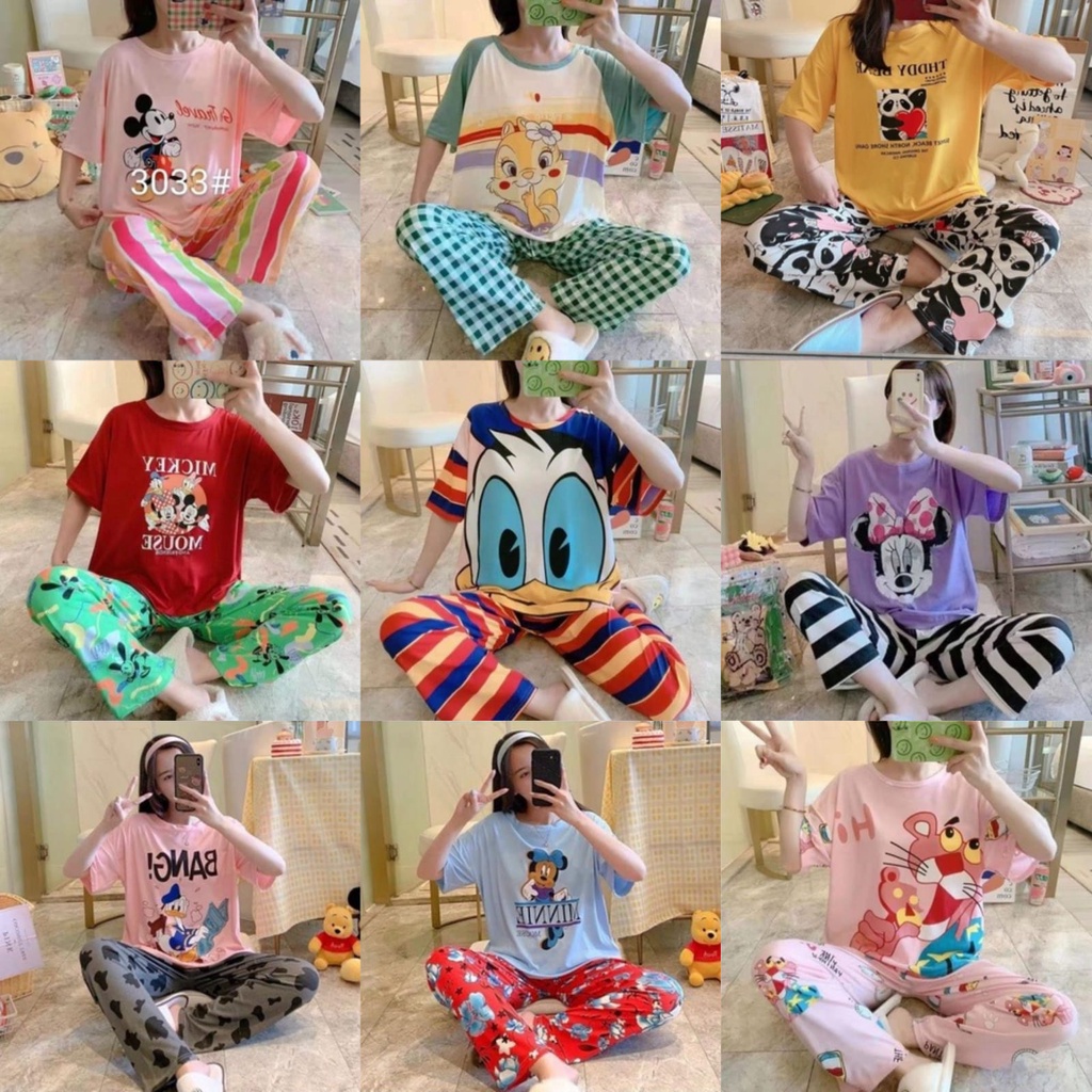 (50 motif)Piyama Import korea piyama kaos import piyama import premium Baju tidur import CP import