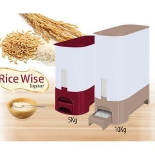 Tempat Penyimpanan Beras Rovega 5kg Rice Wise Box Dispenser Rovega