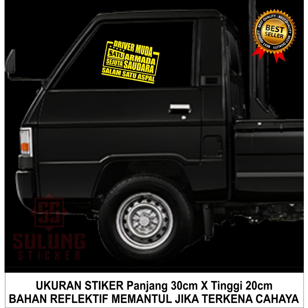 Stiker Mobil Kata Lucu Pick up L300 Truk Cutting Vinil Variasi Pintu Kaca Samping