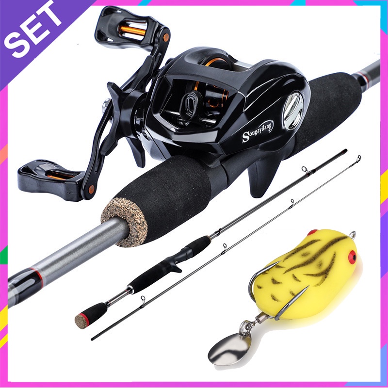 Sougayilang Set Pancing 1.7M Fishing Rod Set Castiing Fishing Reel Combo Penggulung 6.3:1 Gear Ratio 12+1BB Fishing Reel Memancing Ikan Joan Pancing Pet