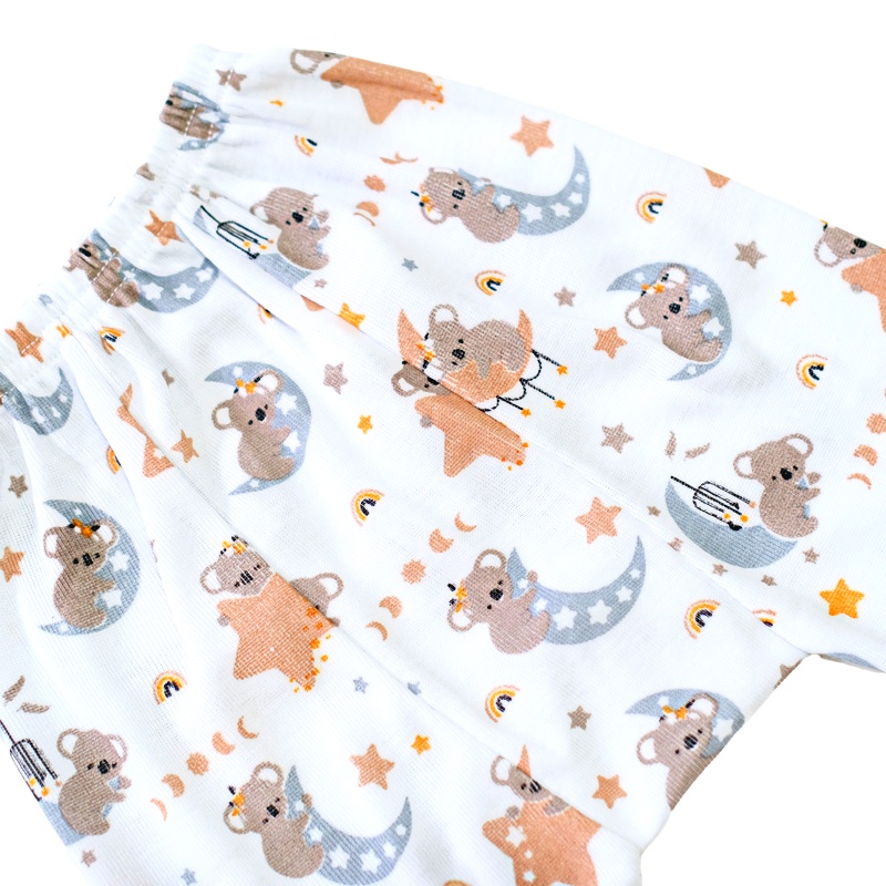 SETELAN PANJANG BAYI/ANAK RIB COTTON WHITE KOALA FULL PRINT (BABY/KIDS SET)