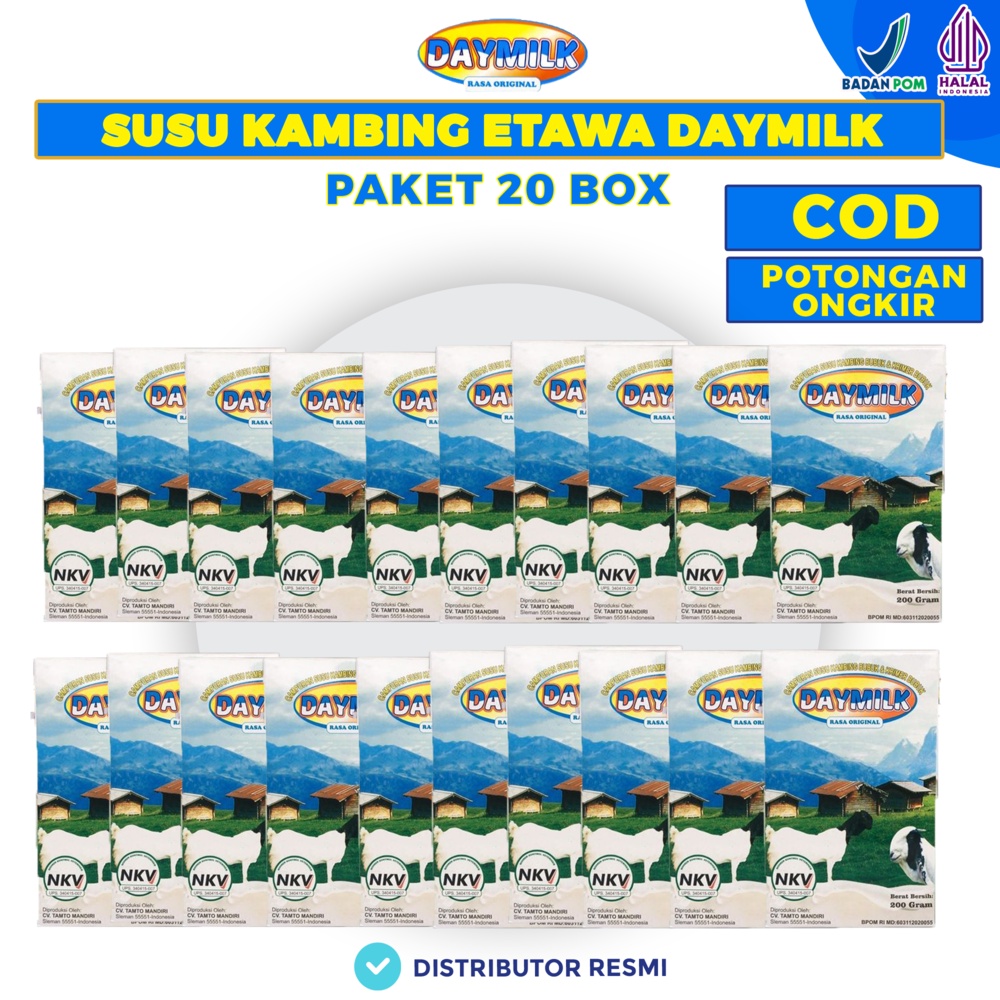 

Maysuun Hijab - Daymilk Susu kambing Etawa Paket 20 BOX Original Rendah gula Rendah lemak Alami
