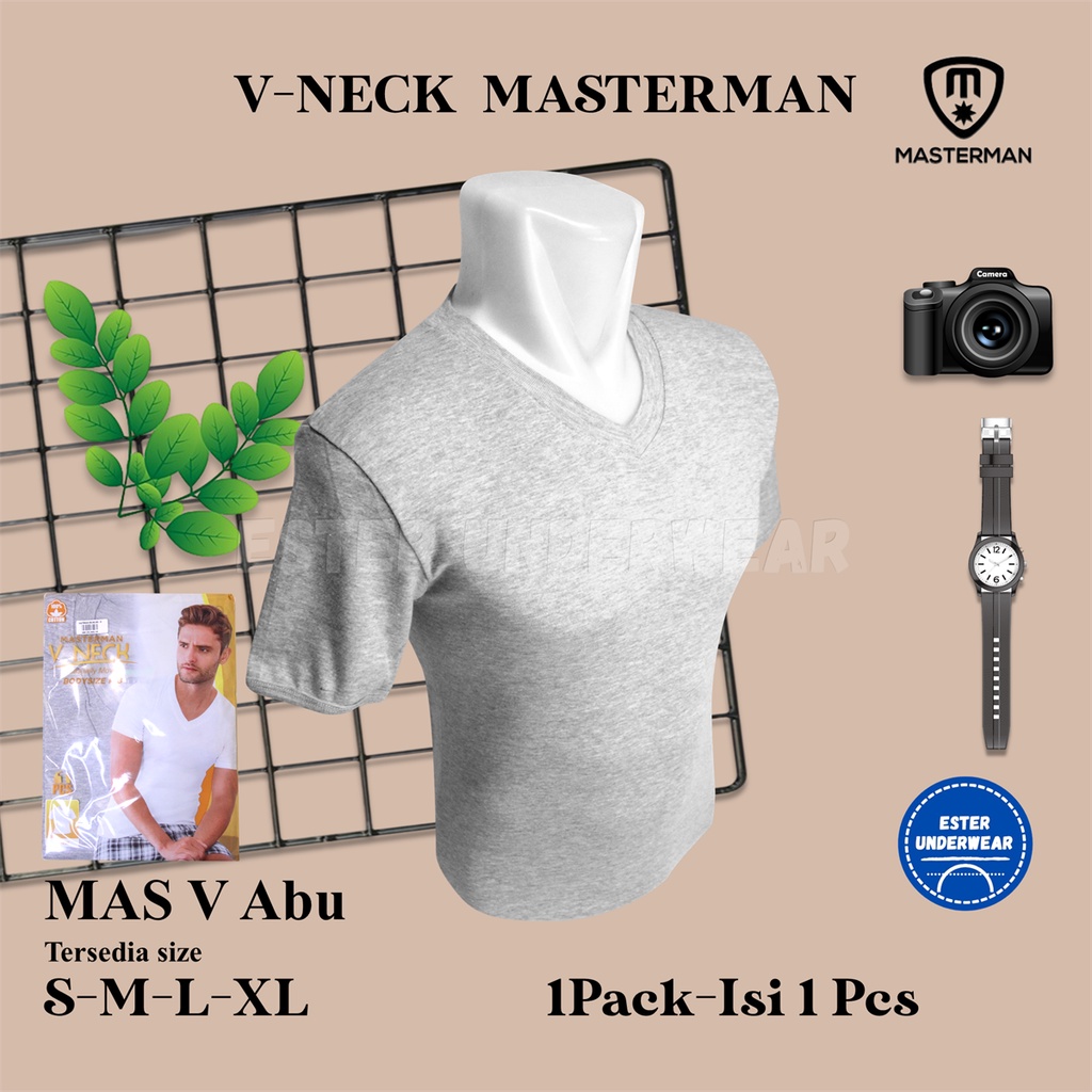 Kaos Dalam MASTERMAN V-NECK ABU-ABU ISI 1