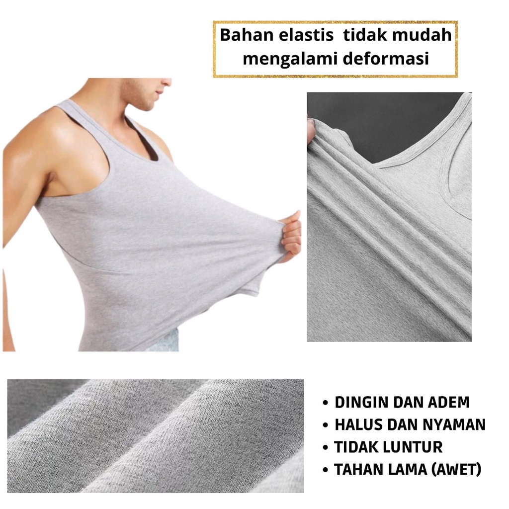 Singlet Pria Dewasa Kaos Tanpa Lengan Dewasa Baju Dalaman Tanpa Lengan Cowok Atasan Laki Singlet