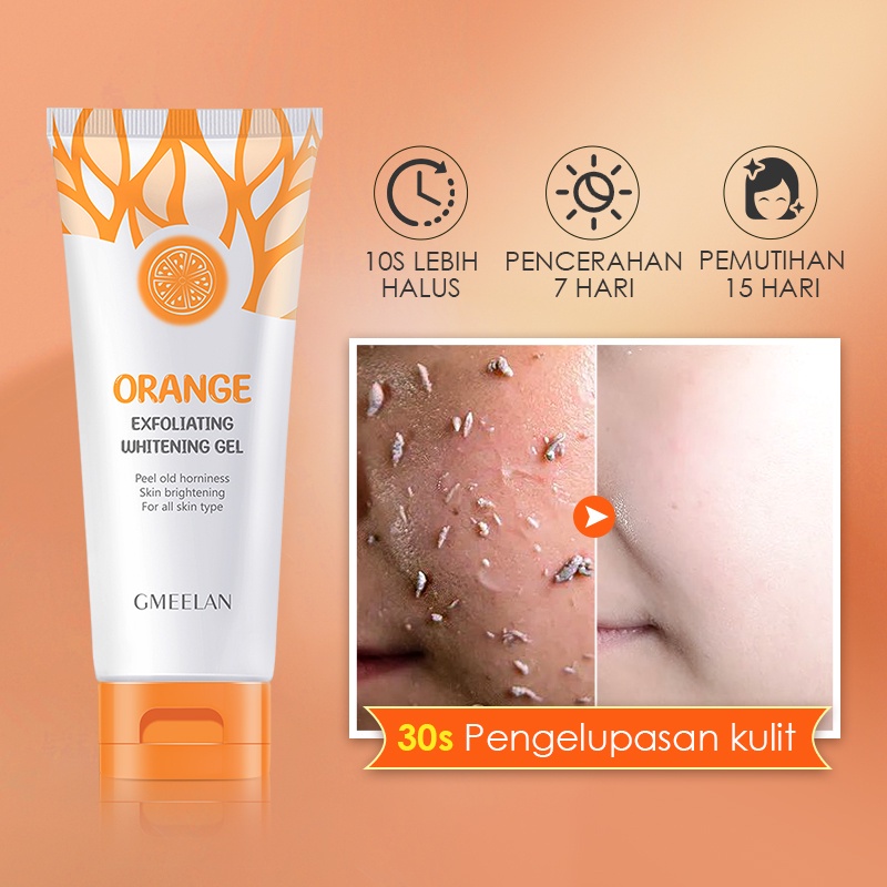 GMEELAN Orange Exfoliating Whitening Peeling Gel All in 1 Eksfoliasi Wajah Dan Badan Exfoliating Gel Mengangkat Sel Kulit Mati G meelan Face &amp; Body Scrub