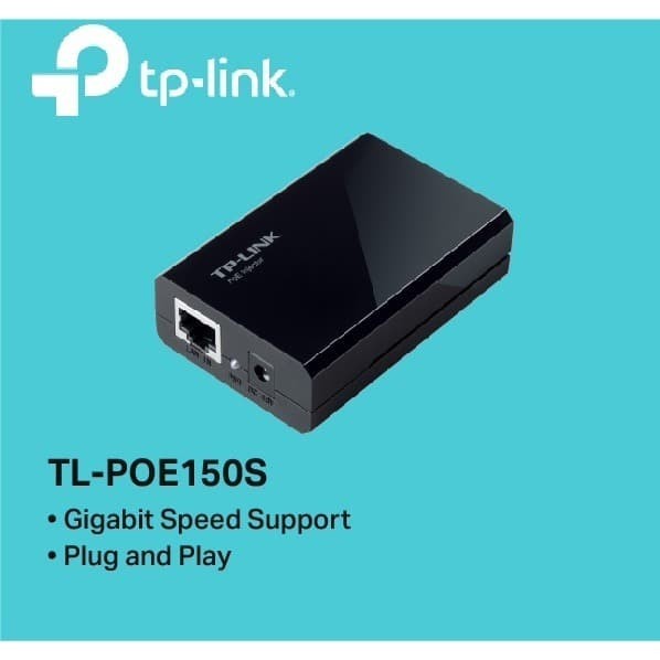 Poe injector rj45 lan adapter tp-link gigabit ethernet 802.3af up 100m tl-poe150s poe-150s