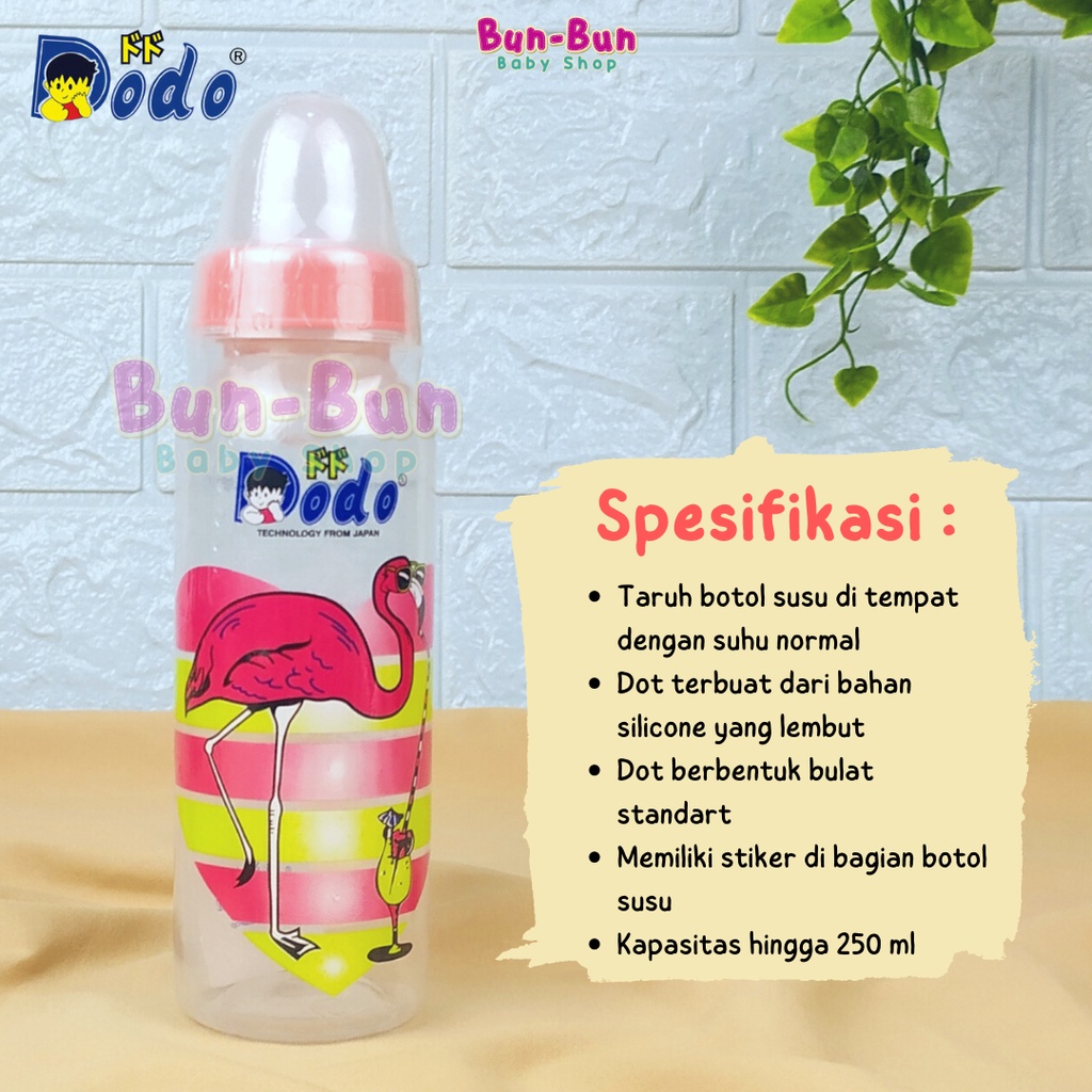 DODO Botol Susu Bayi Series 60ml 125ml 250ml Dot Nipple Silikon Silicone Bulat Standart Pipih Gepeng Regulator Anti Sedak Milk Bottle BPA FREE Perlengkapan Baru Lahir Peralatan Makan MPASI Baby New Born Gelas Mug Anak Balita Bunbunbabyshop