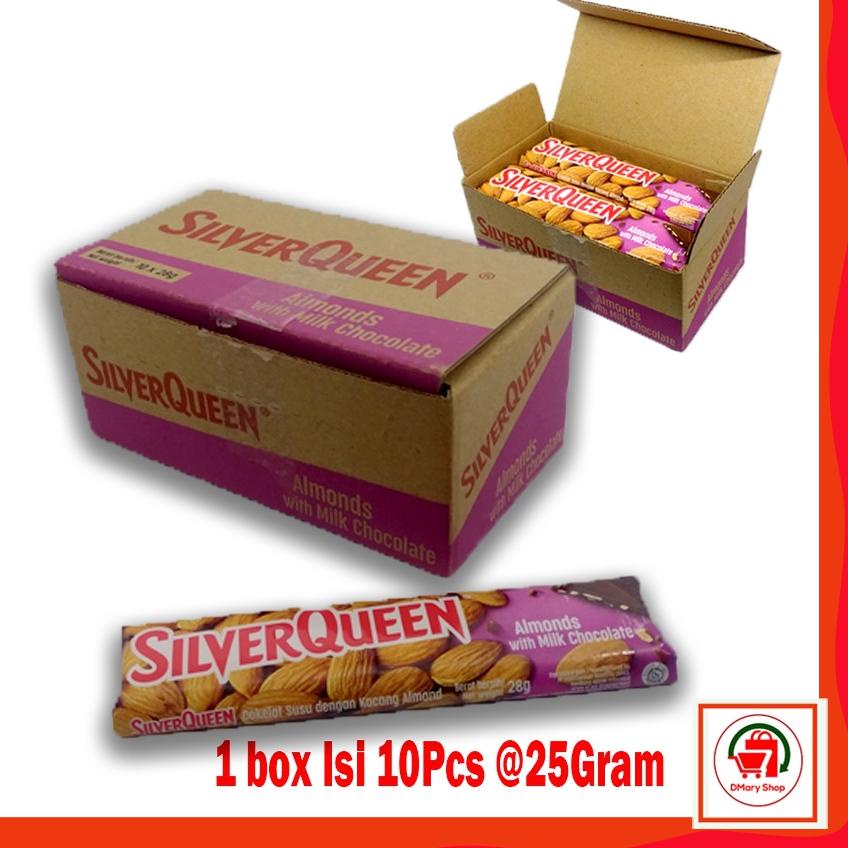 

Berkualitas Silverqueen Almonds Cashews Milk Chocolate 1 Box Isi 10Pcs 250Gram