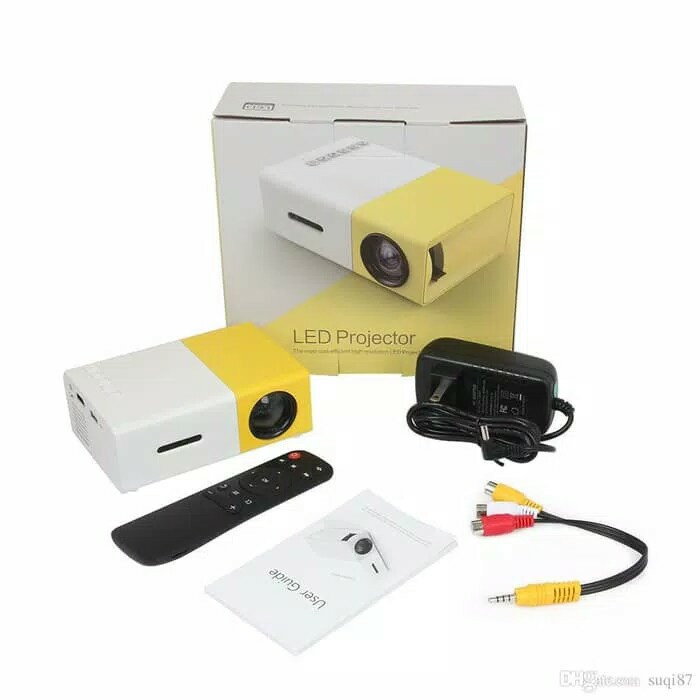 YUN Mall YG300 Mini Proyektor Dukungan Untuk Mirroring Ponsel Rumah Mini Projector LED Home Proyektor Theater