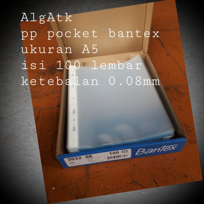 

Pp Pocket Antiglare Bantex Isi 100 Lembar No Ref 2032 Size A5. Star Seller