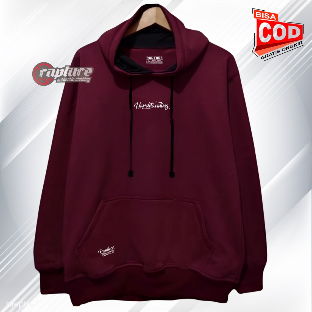 Jaket Sweater Hoodie Pria Distro Oversize Original Aesthetic Warna Merah Maroon List Hardstanding Bahan Fleece Tebal  Size M L XL XXL Hudie Cowok Terbaru 2023 Terlaris Terpopuler Kekinian Keren Hoodie Jumper