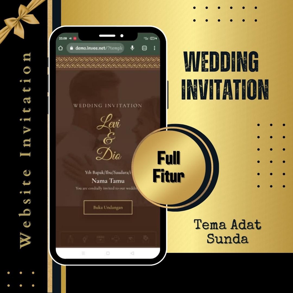 Undangan digital | undangan website | undangan pernikahan tema tradisional | tema adat sunda murah d