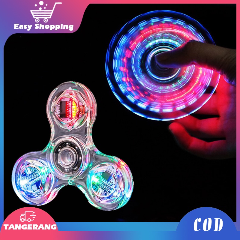 Mainan Fidget Spinner Led Fidget Hand Spinner dengan Lampu LED Untuk Mengurangi Stress