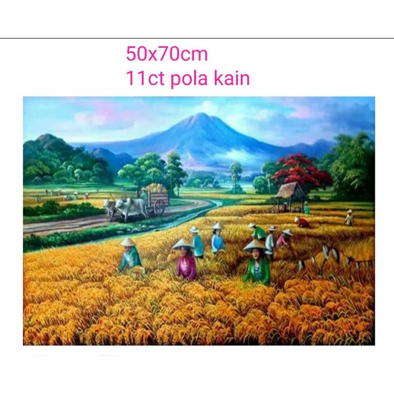 paket kristik panen padi 11ct pola kain
