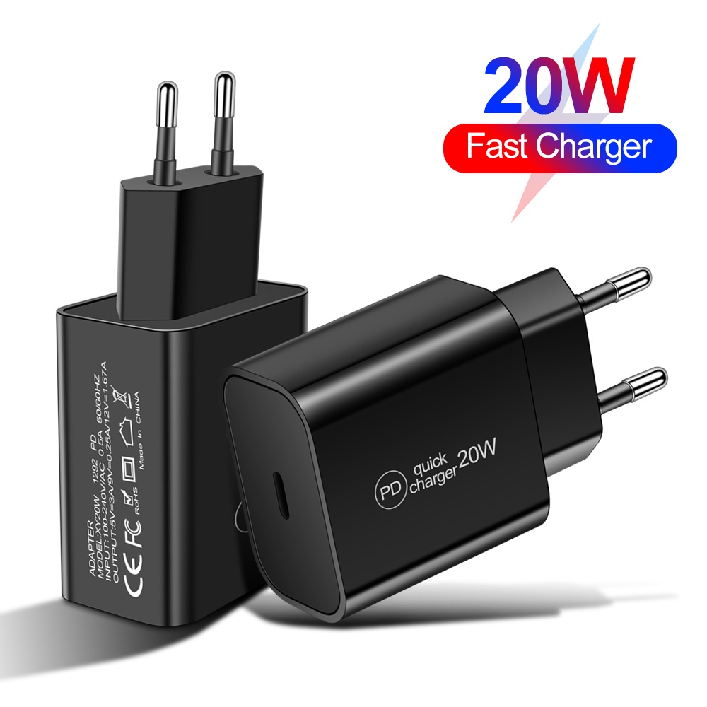 Pd Fast Charging 20W Travel Head 20W PD Charger Handphone Kepala Pengisian Cepat PD Adaptor Dinding Untuk i-Phone Tipe C