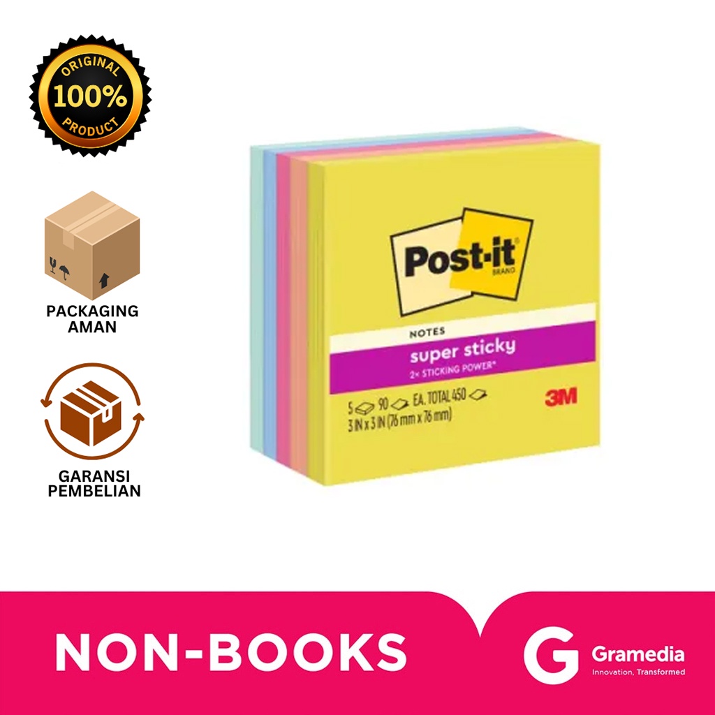 

Gramedia Bali - 3M POST-IT 654-5 SSJOY 76 X76 SUMMER JOY