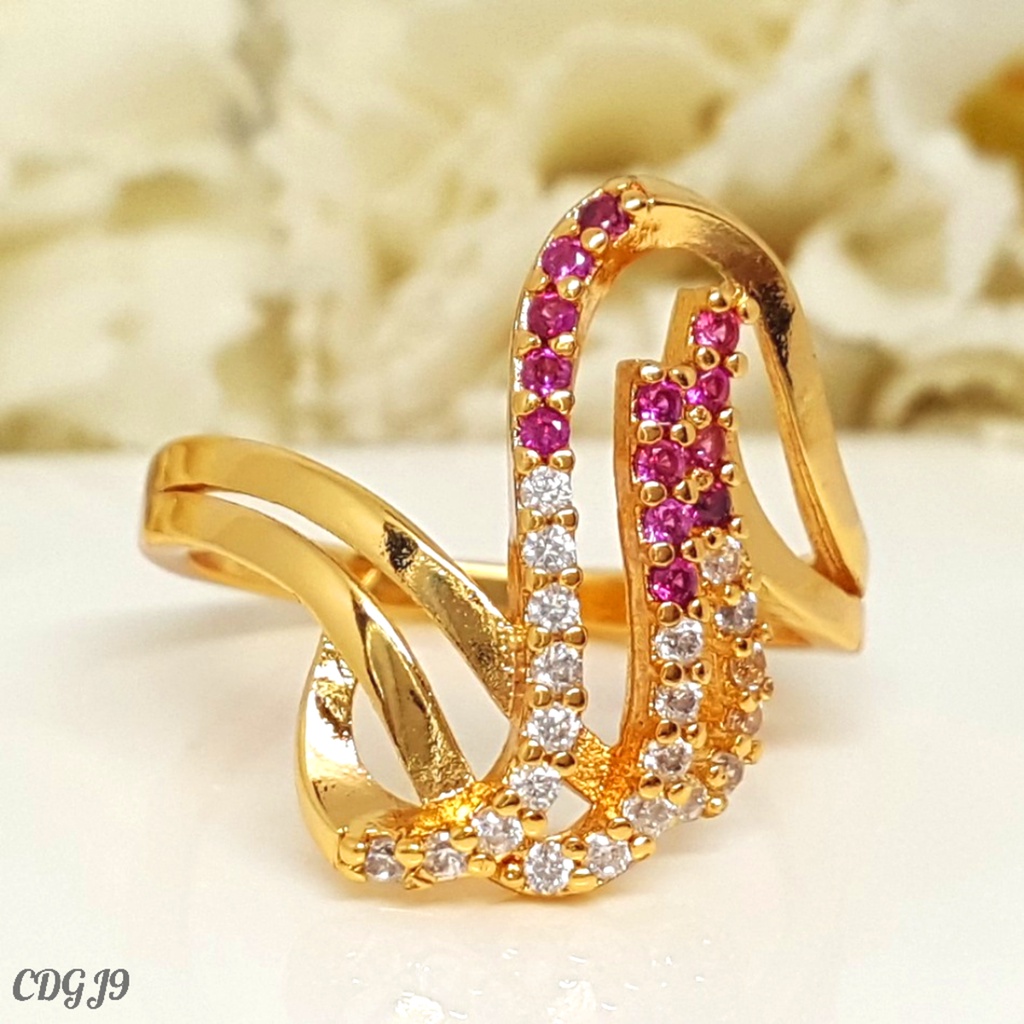 PGX Cincin Xuping Wanita Perhiasan Lapis Emas Aksesoris Fashion Premium - Z295