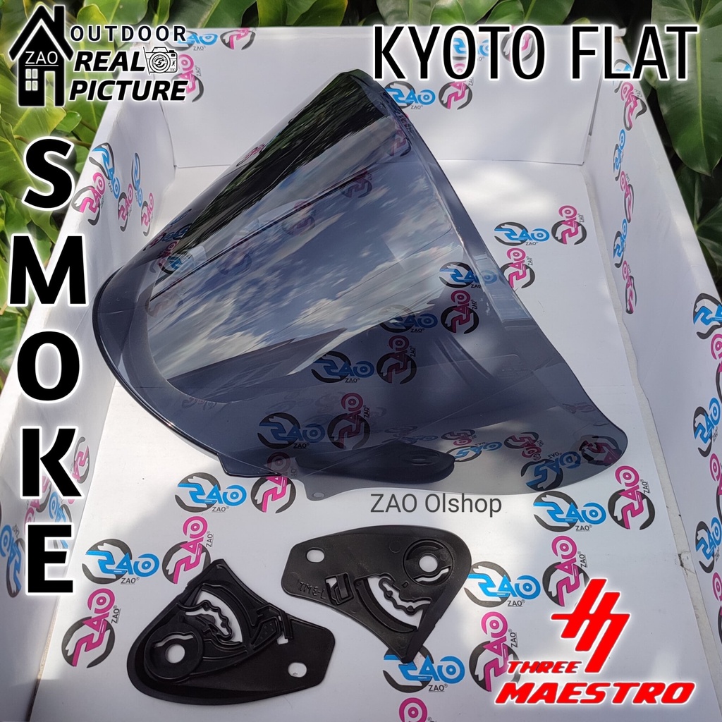 Kaca Helm ACH KYOTO Visor Helmet FLAT venom open flat datar clone kyoto ach helmet allsize all varian iridium merah revo tm3