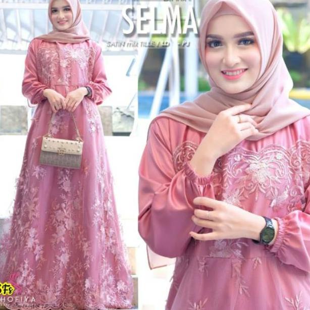 TERMURAH Farasya Dress Kondangan Jumbo Ld 130 Gamis Brukat Jumbo Party Dress Muslim Wanita Ld 130 Ga