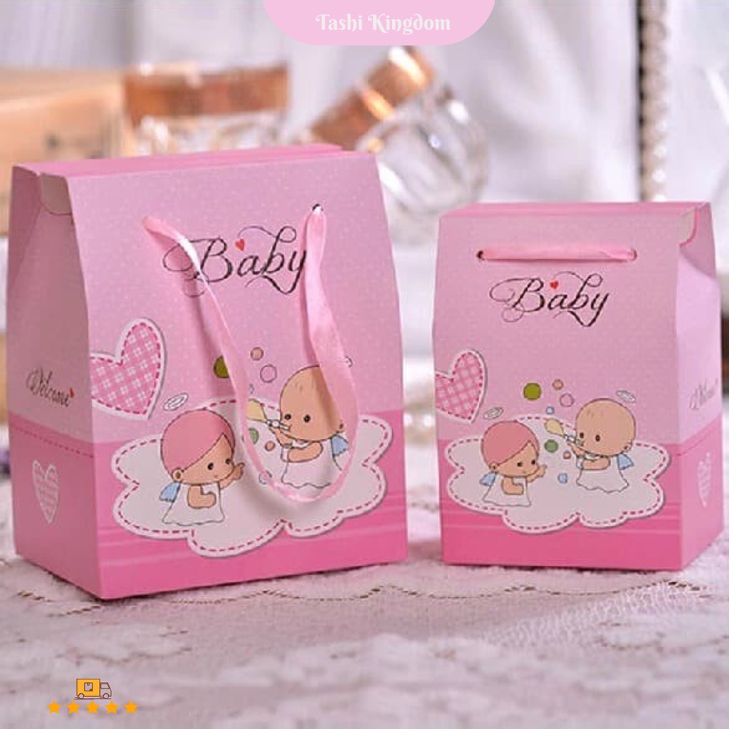 

kantong souvenir babyshower , kotak snack birthday anak , kotak kado baby