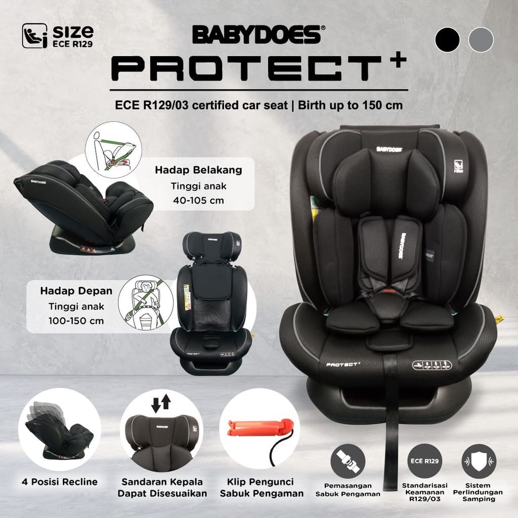 Babydoes Carseat Protect+ CL-YC86031 - Dudukan Mobil Bayi