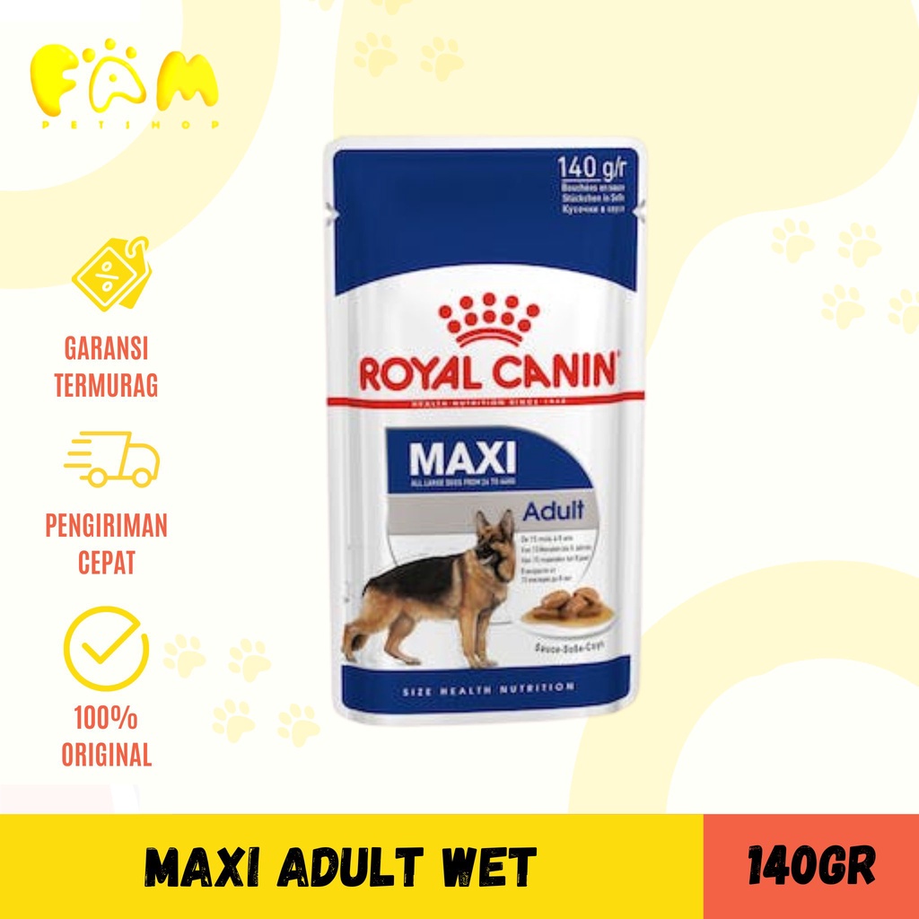 Royal Canin Maxi Adult Pouch 140gr - Makanan Anjing / Wet Food