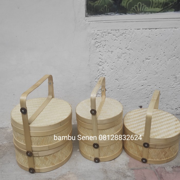 Rantang Rantang Bambu Susun 2 25Cm