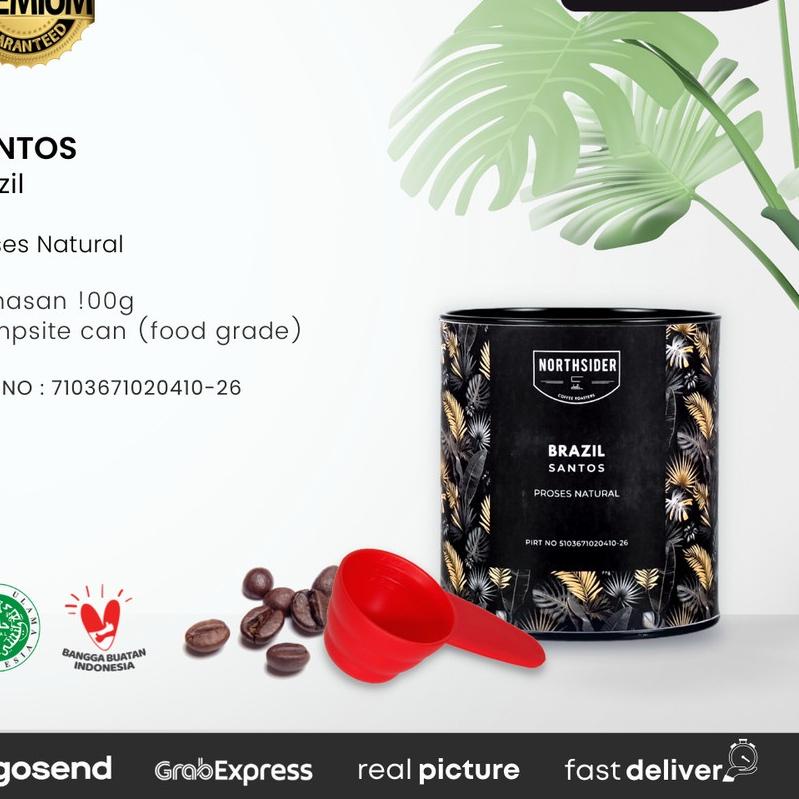 

● BIJI KOPI ARABIKA BRAZIL SANTOS NATURAL - 100GR NORTHSIDER COFFEE ♠