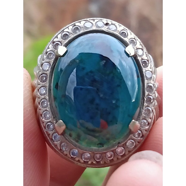 ✅ Natural Bacan Doko Kristal - Ring Perak CL ( Batu Akik asli Ternate - bukan opal kalimaya kecubung pancawarna klawing lavender raflesia red baron pacitan borneo lumut sungai dareh giok bio solar neon aceh hijau garut pirus persia marjan sepertine )