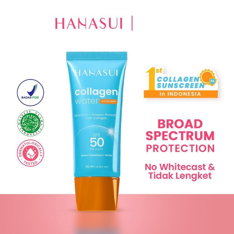 Hanasui Collagen Water Sunscreen spf 50 memiliki Strong Ingredients
