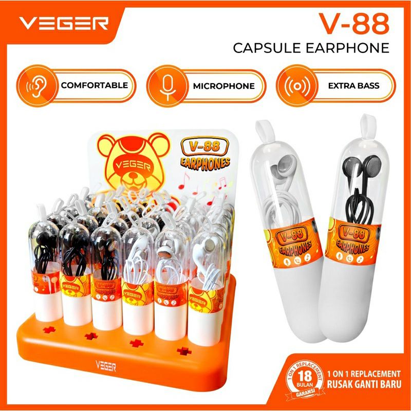Headset/Handsfree Veger V-88 Extra Bass +Mic Original Veger
