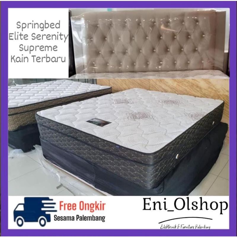 SPRINGBED ELITE SERENITY SUPREME KAIN BARU, TERBARU 160x200cm, 180x200cm, Full Set, Matras Only