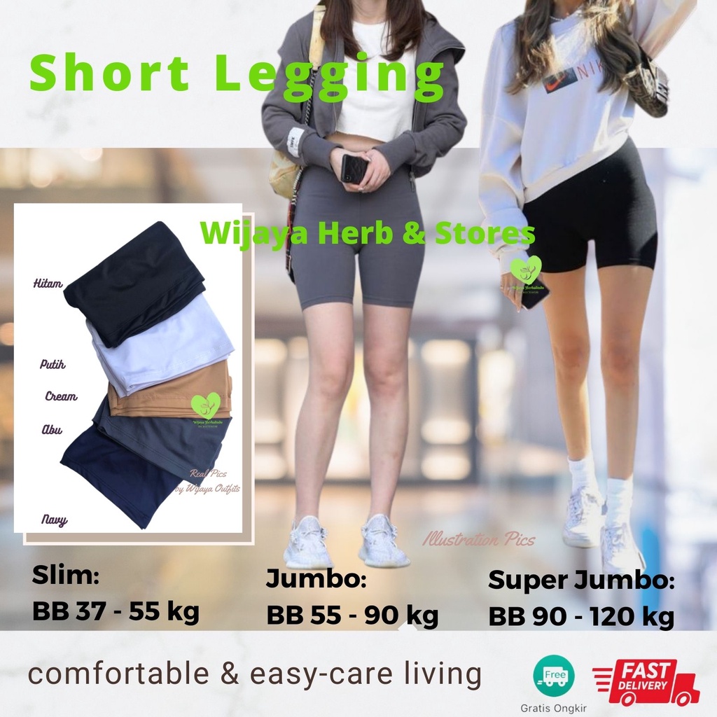 [Outfits] Legging Pendek Size Slim &amp; Jumbo / Short Pants / Leging / Shot / Strit / Setrit / Sot