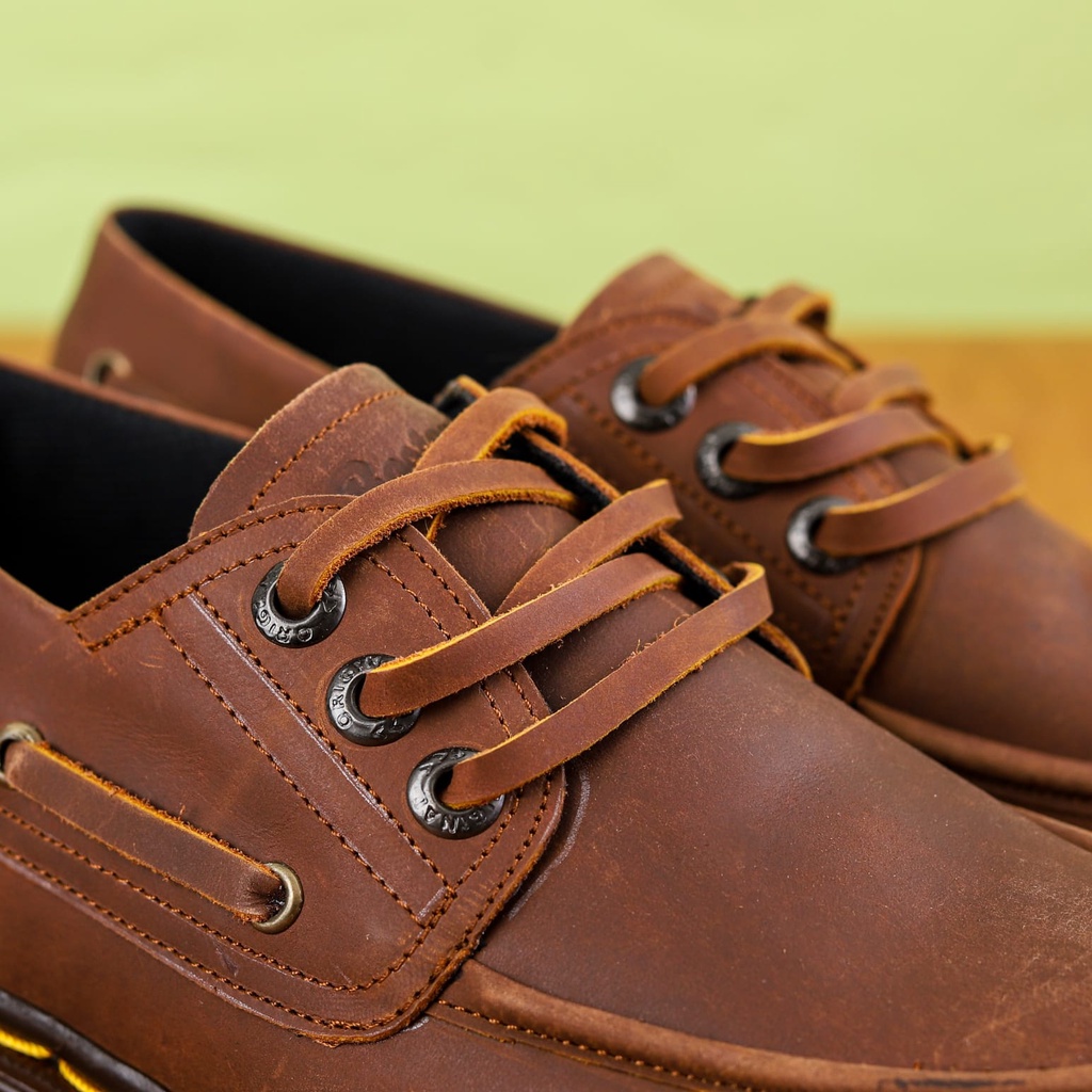 sepatu boat shoes sepatu kulit pria sepatu kulit asi crazyhorse sepatu pantofel pria sepatu kerja pria flavio boston