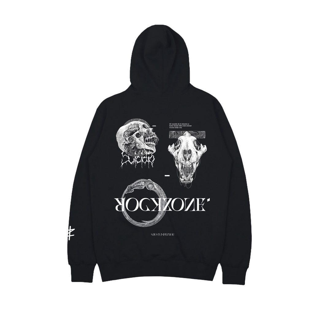 ROCKZONEINC. SWEATER HOODIE STIGMA - SWEATER HOODIE BASIC HITAM - PRIA & WANITA(UNISEX)[BISA COD]