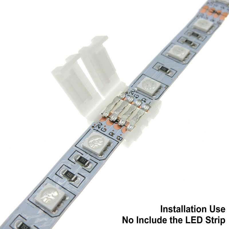 [COD] Konektor Penyambung Lampu Setrip Type L-Shape 4 Pin 10mm 5050 Clip LED Strip Adapter Connector High Quality Klip Penyambung Jepit Sambungan Adaptor