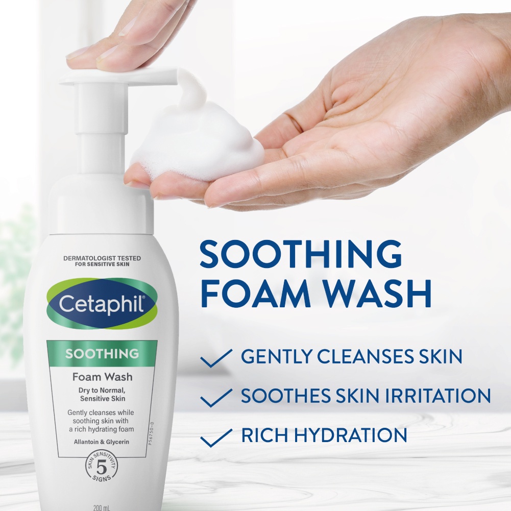 CETAPHIL SOOTHING FOAM WASH DRY TO SENSITIVE SKIN 200ML