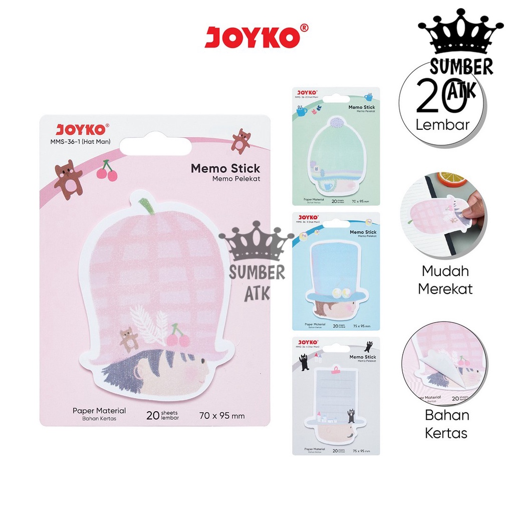 

Memo Stick Memo Tempel Sticky Note Kertas Joyko MMS-36 Hat Man