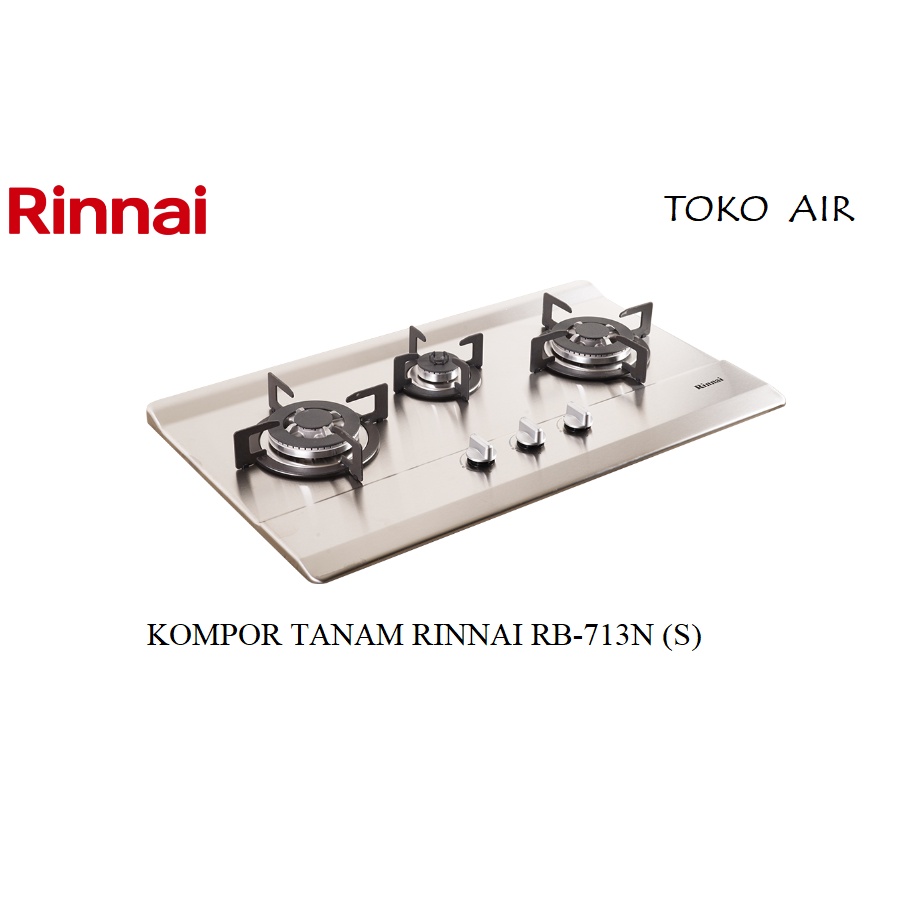 Rinnai Kompor Tanam RB-713N (S) Stainless RB 713 N 3 tungku 70cm