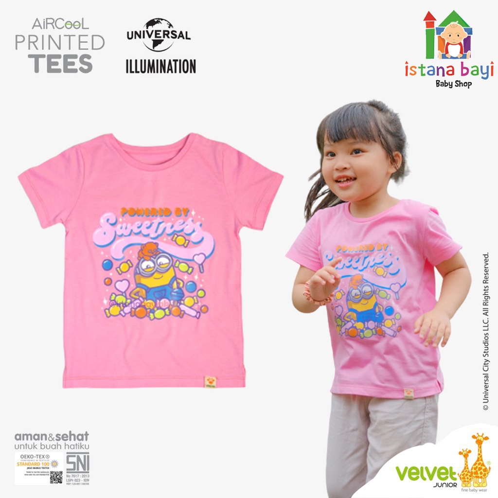 Velvet Junior T-shirt Printed Tee / Kaos Anak Boy &amp; Girl - Kaoos anak murah