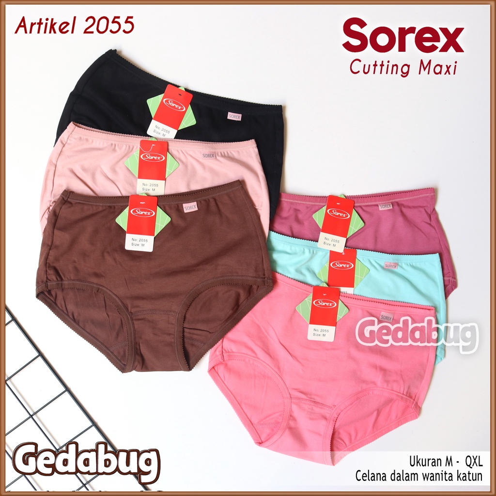 CD Wanita Sorex 2055 Cutting Maxi | Celana dalam wanita Supersoft Cotton | Gedabug