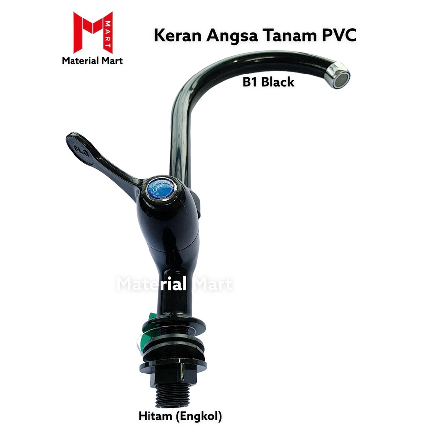 Keran Angsa Tanam PVC | Kran Air Bak Cuci Piring | Kran Plastik Duduk | Material Mart