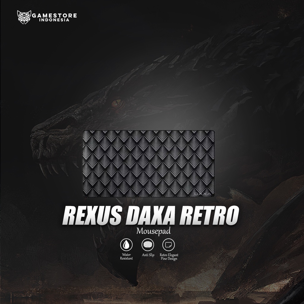 Rexus Mousepad Gaming Daxa Retro Pine Silver Mousemat Cloth XL