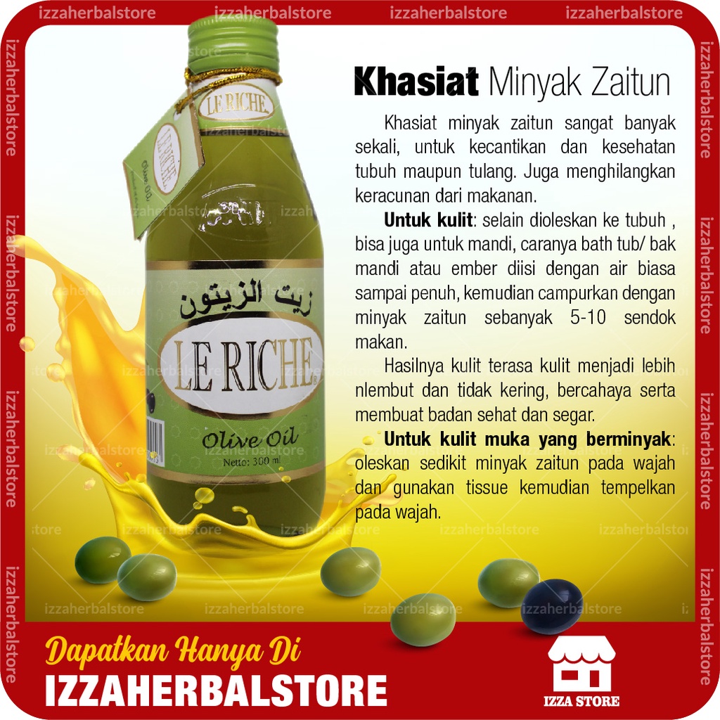 LE RICHE 300 ml Minyak Zaitun Olive Oil Asli Original Impor Izin Resmi BPOM Leriche Le Richi