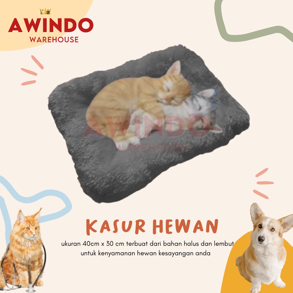 KASUR - Alas Bulu Rasfur Kasur Tempat Tidur Hewan Kucing Anjing Pet Bed