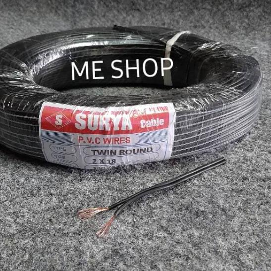 ◙ Kabel Serabut 2x18 hitam putih 100yard kabel listrik serabut ♘