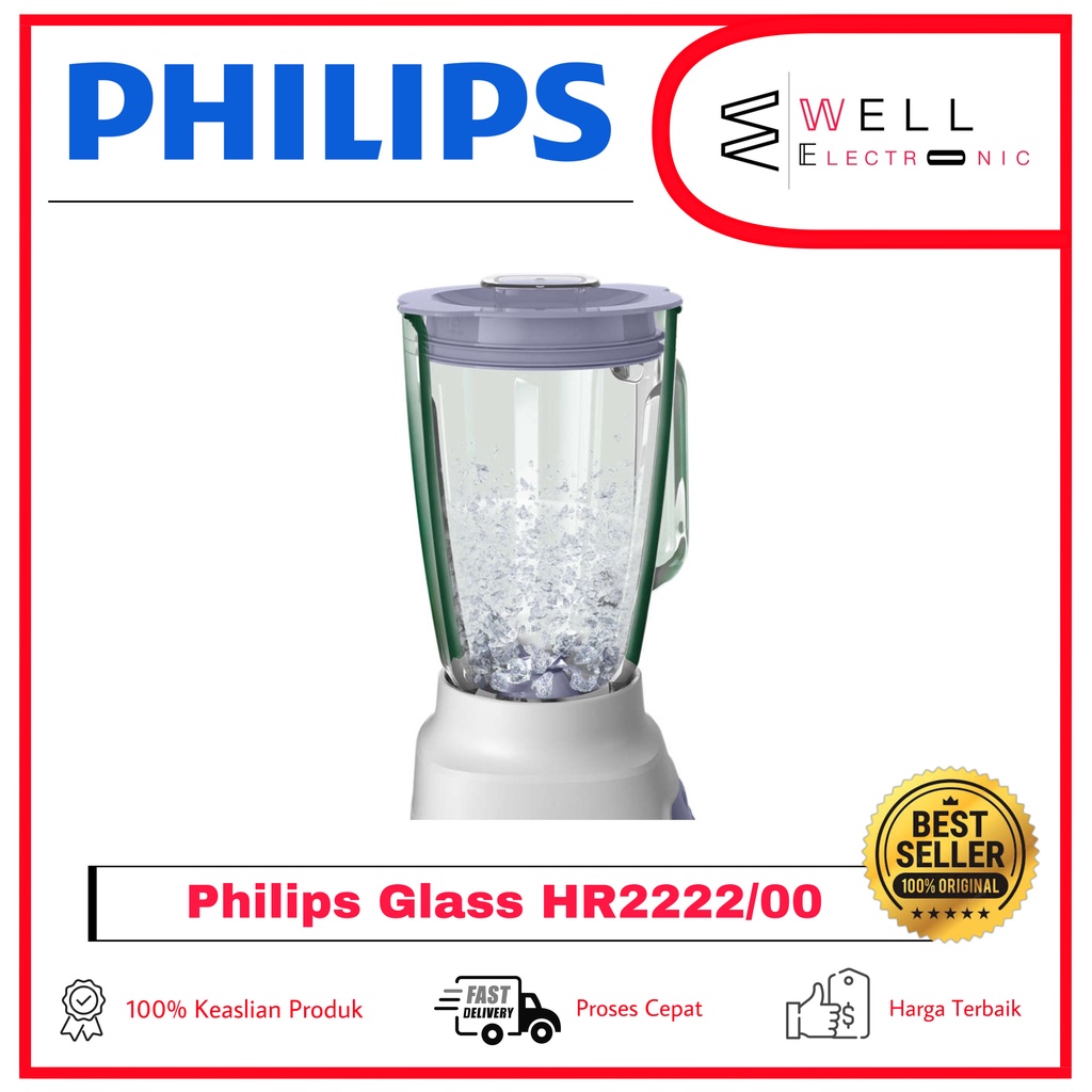PHILIPS BLENDER KACA HR2222/00 LAVENDER GLASS JAR HR 2222 GARANSI 2 TAHUN RESMI