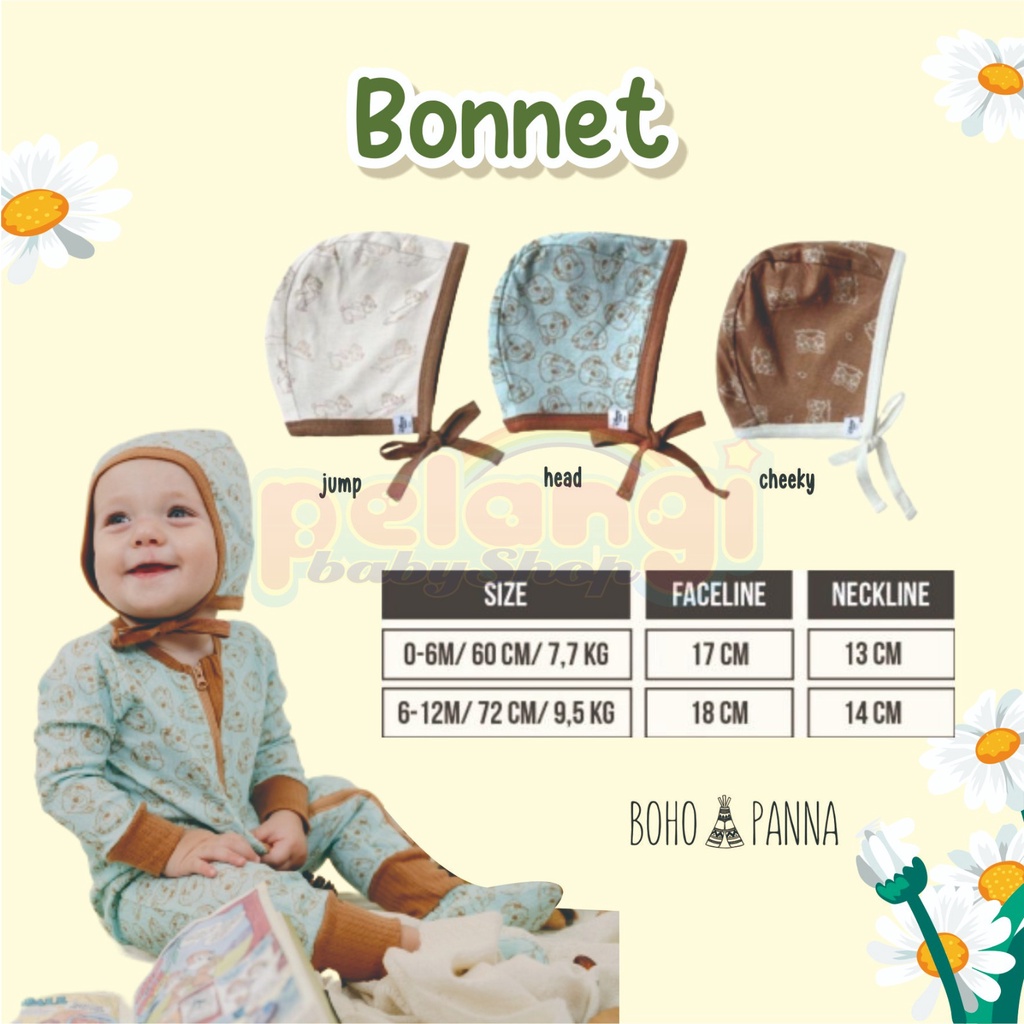 BOHOPANNA | BOHO | BOHO PANNA  BONNET | TOPI BAYI BOHOPANNA | TOPI BAYI MOTIF | TOPI BAYI POLOS | TOPI BAYI KEKINIAN