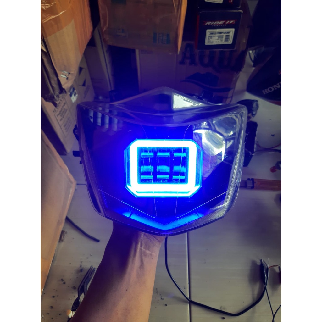 Paket Reflektor Ori Lampu Tembak Sorot LED 3 Mata Untuk motor Beat Esp